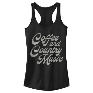 Juniors Womens Lost Gods Coffee and Country Coffee Racerback Tank Top - 1 of 4