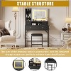 Makeup Vanity Desk with Mirror, Vanity Desk with Lights in 3 Colors, Girls Vanity Table with Charging Station, 4 Drawers - 3 of 4