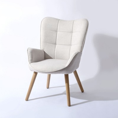 Homy Casa Modern Accent Chair – Tufted Upholstery with Wooden Legs