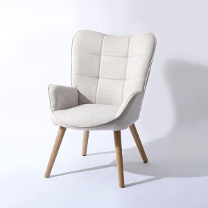 Homy Casa Modern Accent Chair – Tufted Upholstery with Wooden Legs - 1 of 4