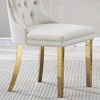 Akoasm Morden 2 Pieces Velvet Kitchen Dinning Chairs With Gold Mirror Legs-White - 4 of 4