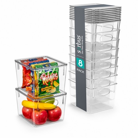 Sorbus 8 Pack Medium Clear Storage Bins with Lids - Perfect for Kitchen, Pantry, Home Organization, and Storage