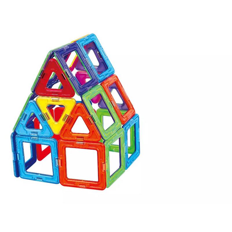 Link Kids Magnetic Building Blocks Tile Set with Storage Case 48 Piece Set STEM Great Educational Toy, 4 of 6