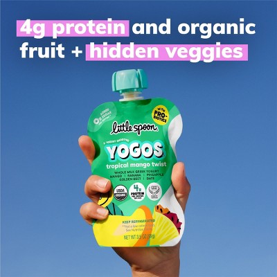 Little Spoon YoGos Mango Organic Whole Milk Kids’ Greek Yogurt Pouches – 14oz/4ct