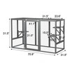 DOMETOUR Wooden Cat Cage with Waterproof Roof with Adjustable Pedals - 3 of 4