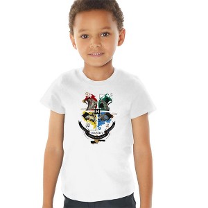 Toddler Boys' Harry Potter Hogwarts Shield Wrealistic Mascots T-Shirt - 1 of 4