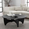 Lirago Round Wood Coffee Table with Batman Crossed Legs 38x38 Black - 3 of 4