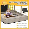 INFURNIC Baby Activity Gyms Wooden Sandbox with Adjustable Canopy and Bench for Outdoor Fun, Gray, 45"*44.5"*43.25" - 3 of 4