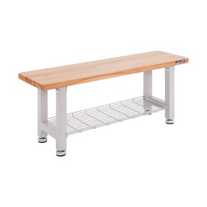 Seville Classics UltraHD Heavy Duty 48" Wood Bench w/ Wood Top, Granite - 1 of 4