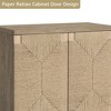 Natural Storage Cabinet, Sideboard Storage Cabinet with 2 Doors & Adjustable Shelf, Light Brown Accent Cabinet for Hallway - 3 of 4