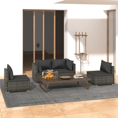 Garden Lounge Set Grey with Anthracite cushions vidaXL