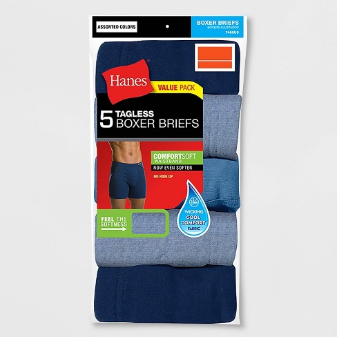 Hanes Men's 5pk Comfort Soft Waistband Boxer Briefs - Blue L : Target