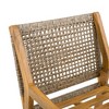 NAYSAYE Patio Dining Sets Outdoor Acacia Wood Table with Wicker Chairs and Cushions for Garden Patio Deck, Teak, 23.5"*21.25"*32" - 3 of 4