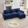 HYLEORY 105.9 in. Chenille Fabric 4-Seat Pillow Top Arm L-Shaped Secitonal Sofa with Ottoman - 4 of 4