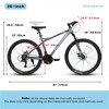 YONWAY 26-Inch Mountain Bike , High Carbon Steel Frame, Front and Rear Mechanical Disc Brakes, 21-Speed Gear System for Adults and Teenagers - 3 of 4