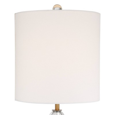 Vienna Brass and Crystal Art Deco Table Lamp with White Shade