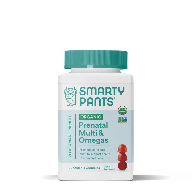 SmartyPants Organic Prenatal Multi &#38; Vegetarian Omega 3 &#38; Folate Gummy Vitamins - 90 ct, 4 of 14