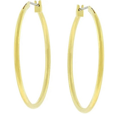 ShineHigh Basic Hoop Earrings for Women – Lightweight Fashion Hoops in Gold or Silvertone Finish with Polished Look, Available in 36mm–38mm Sizes