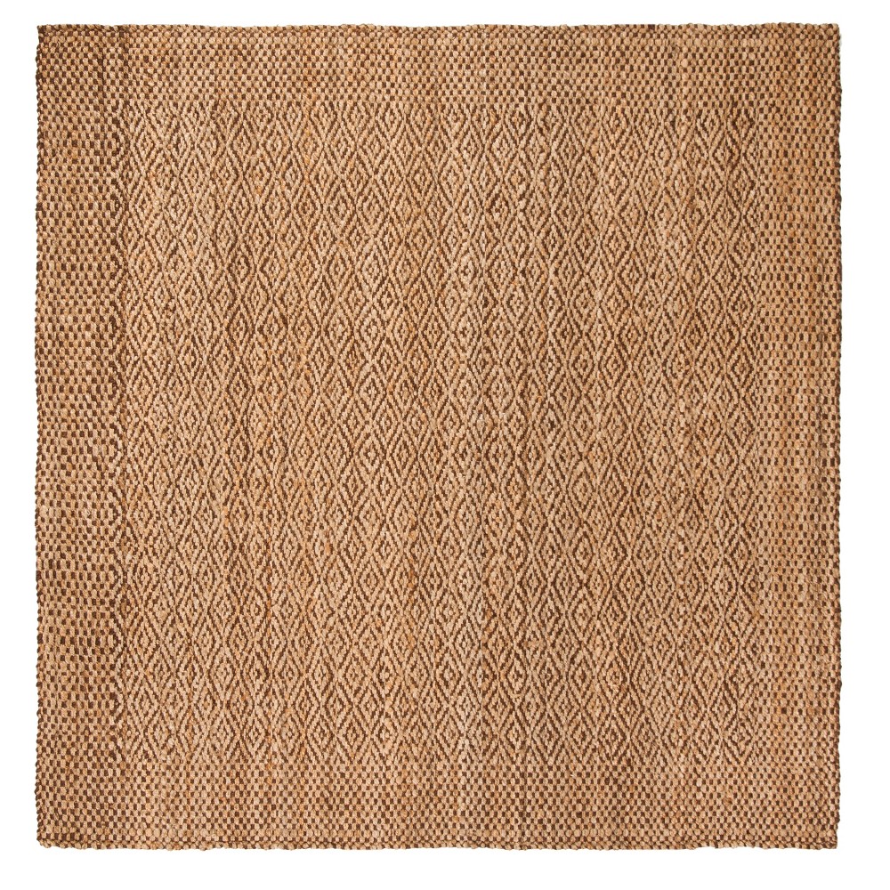 7'x7' Natural/Brown Geometric Woven Square Area Rug - Safavieh