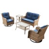 Gymojoy 5 Piece Outdoor Wicker Loveseat Sofa with Patio Swivel Glider Chairs with Coffee Table and Side Table - 2 of 4