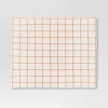 Windowpane Plush with Shearling Reverse Throw Blanket Cream/Orange - Threshold™ - image 3 of 4