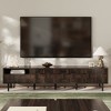 78 in. Modern TV Console Table/Stand with Storage Compartment, Media Console with Storage, Walnut color - 2 of 4