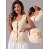 Allegra K Women's Sleeveless Button Down Casual Summer Ribbed Waistcoat Sweater Vest - image 2 of 4