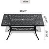 NicBex Outdoor Dining Table,Round Patio Table with Black Frame and Umbrella Hole for 4 to 6 Chairs,Outdoor Furniture,Black - 3 of 4