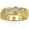 Pompeii3 1Ct Diamond Men's Ring Brushed Wedding Band in White Rose or Yellow Gold - 4 of 4