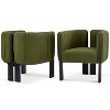 ORRD Modern Dining Chairs Set of 2 (Beige Fabric, Natural Rubber Wood, 225lbs) - 2 of 4
