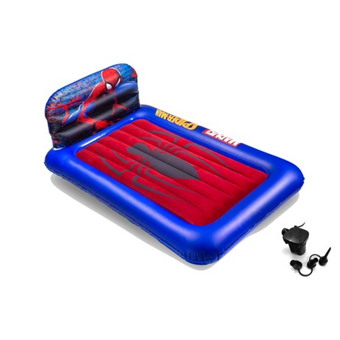 Living Iq Inflatable Portable Small Travel Size Kids Toddler Sleeping Blow Up Air Bed Mattress With Electric Pump And Headboard Marvel Spiderman Target