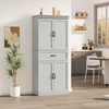 Pantry, 70" High Kitchen Pantry Cabinet with Doors and Adjustable Shelves, Freestanding Wood Cabinet for Bathroom, Dining Room, Living Room - 3 of 4