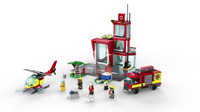 LEGO City Fire Station Set 60320 with Garage, Helicopter & Fire Engine Toys  Plus Firefighter Minifigures, Emergency Vehicles Playset, Gifts for Kids
