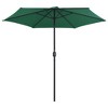 vidaXL Outdoor Parasol with Aluminum Pole 106.3 in.x96.9 in. Green - 3 of 4
