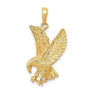 Black Bow Jewelry 14k Yellow Gold 2D Eagle Pendant - 1 of 4