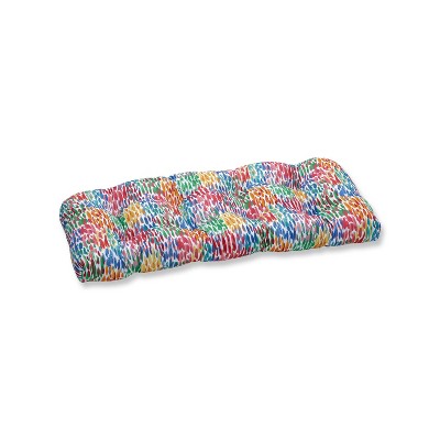 Make it Rain Wicker Outdoor Loveseat Cushion Zinnia Blue - Pillow Perfect