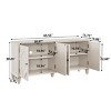 65" Modern Sideboard Buffet Cabinet with Adjustable Shelf, Wood Accent Cabinets with Geometric Accent for Living Room or Kitchen - The Pop Home - 4 of 4