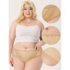 Agnes Orinda Women's Plus Sheer Lace Trim High-Rised Solid Briefs Stretchy Underwear - 3 of 4