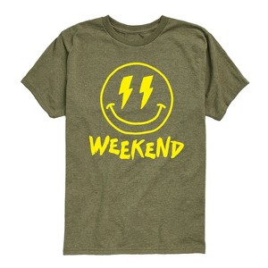 Boys' - Instant Message - Weekend Smile Face Short Sleeve Graphic T-Shirt - 1 of 4