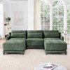 105.9" Chenille Modular U-Shaped Ergonomic Sectional Sofa with Lumbar Pillows and 2 Movable Ottoman, 5-Piece Free combination Sofa - 3 of 4