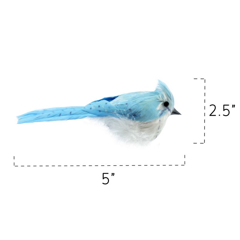 Cornucopia Brands Artificial Blue Jays, 6pk; Realistic Feathered Decorations for Christmas and Crafts, 2 of 6
