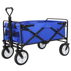 BestMassage Folding Wagon Cart Collapsible Wagon Cart  for Garden Camping Beach Shopping - 1 of 4