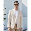 Men's Casual Blazer Linen Sport Coat Two Button Lightweight Jackets Business Daily Suit - 3 of 4