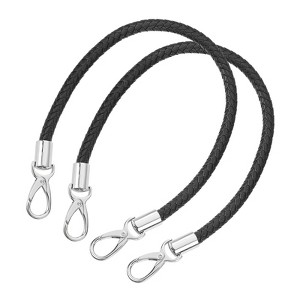 Unique Bargains PU Leather Braided Replacement Metal Buckles Purse Strap 2 Pcs - 1 of 4