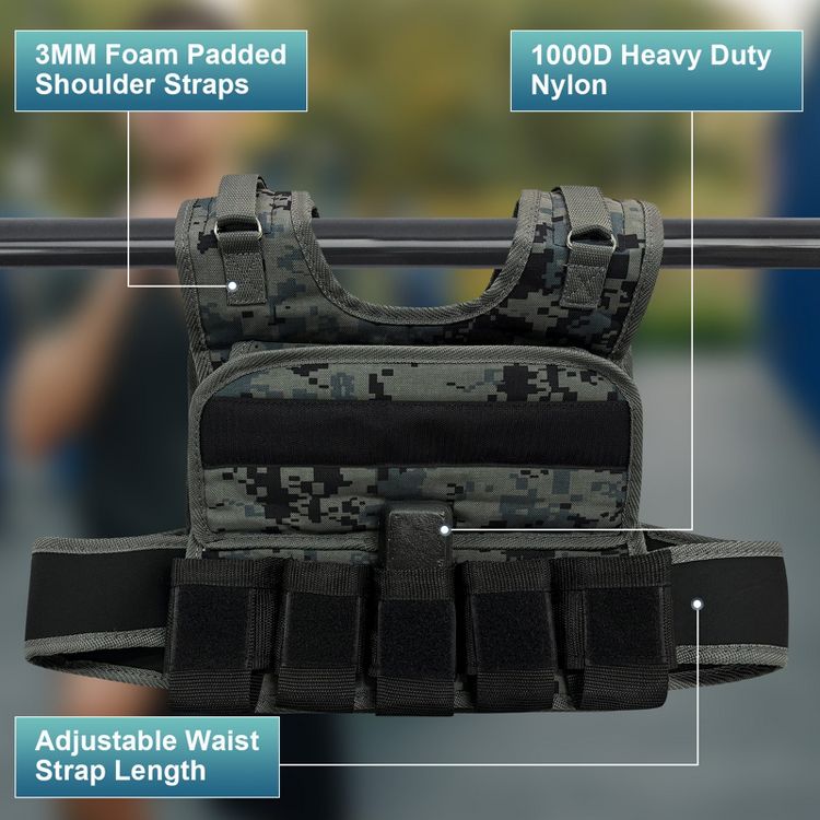 Adjustable Weighted Vest 44 LB, Weight Vest for Men,Adjustable Wearable Weights with Iron Weights for Home Workouts and Strength Training, 4 of 7