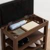 NicBex 24"/39.5" Adjustable Height Shoe Bench with Storage,Entryway Bench with PU Leather Seat,Multi-Functional Natural Rubber Wood Shoe Rack - 4 of 4