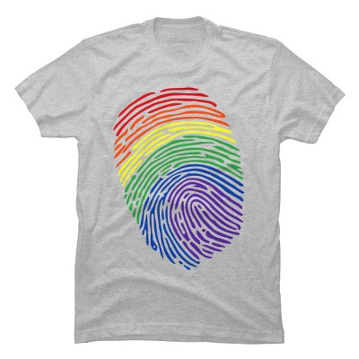 Adult Design By Humans Pride Fingerprint Rainbow Month By SummerFunnyT-Shirt