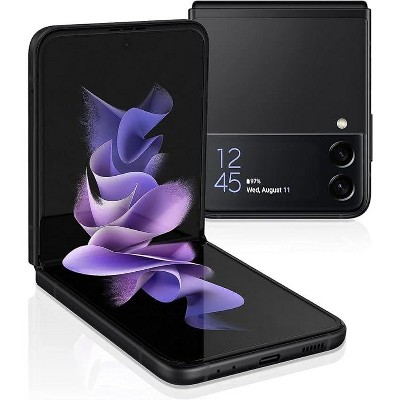 Samsung Galaxy Z Flip 3 5G 128GB 8GB RAM 6.7" Amoled Screen Flex Mode Intuitive Fully Unlocked Smartphone - Manufacturer Refurbished - Black