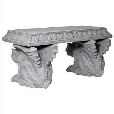 Blair Castle 31" Faux Stone Resin Gargoyle Bench