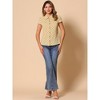INSPIRE CHIC Women's Short Sleeve Vintage Polka Dots Button Up Blouse - 3 of 4